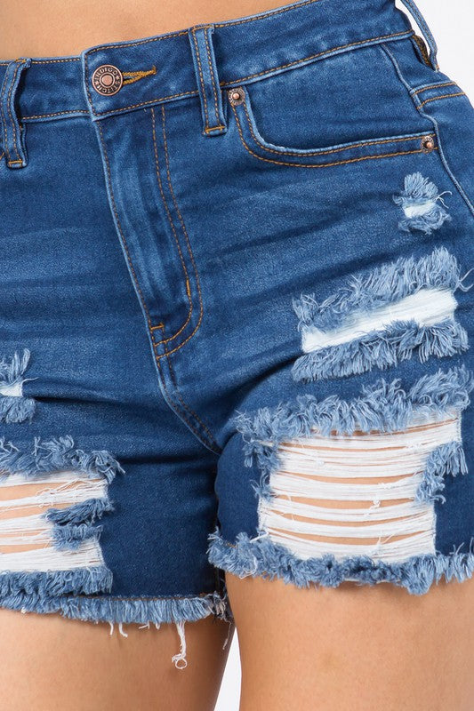 Destroyed Denim  Shorts