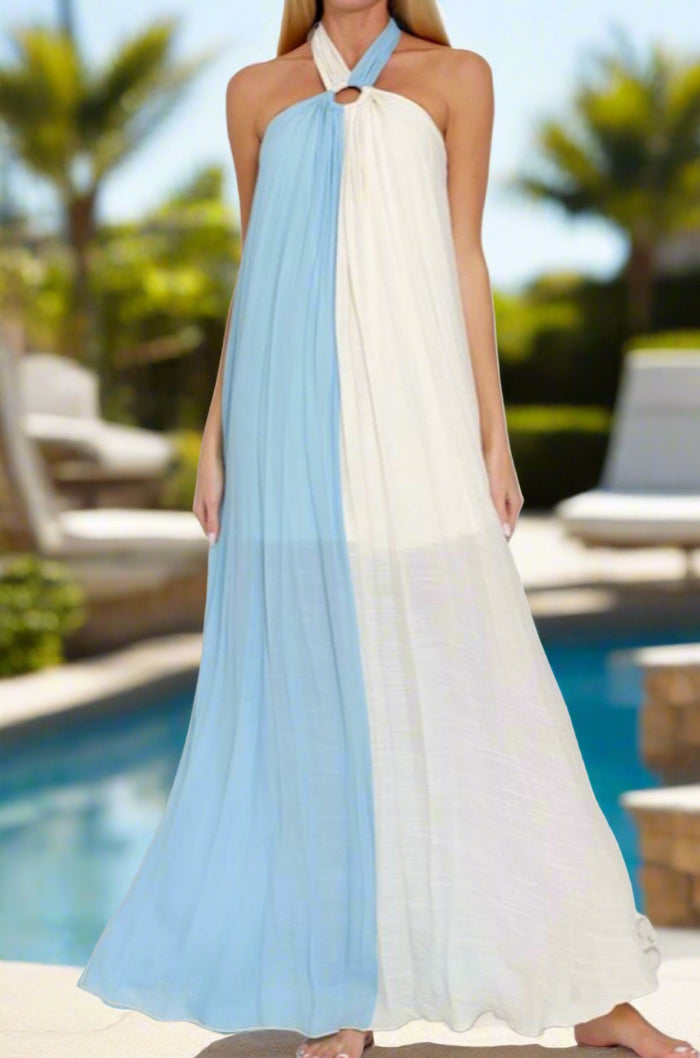 Color-block Maxi Dress