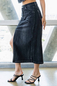 Open Slit Denim skirt