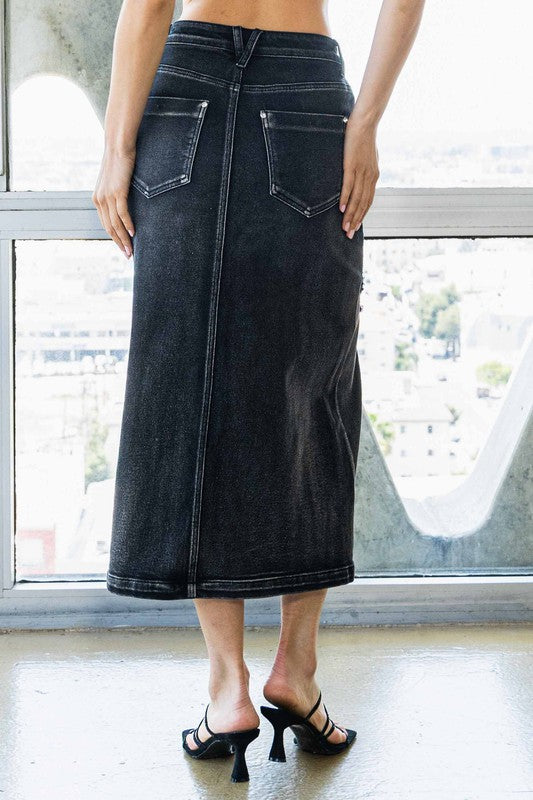 Open Slit Denim skirt