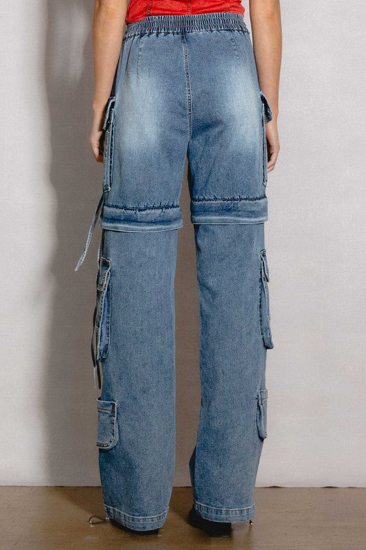 Wide-Leg Cargo Jeans