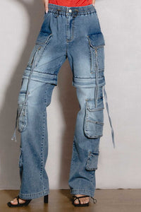 Wide-Leg Cargo Jeans