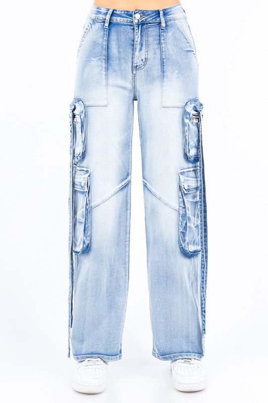 Acid Wash Cargo Pants