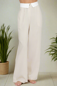 Contrast Waistband Pants