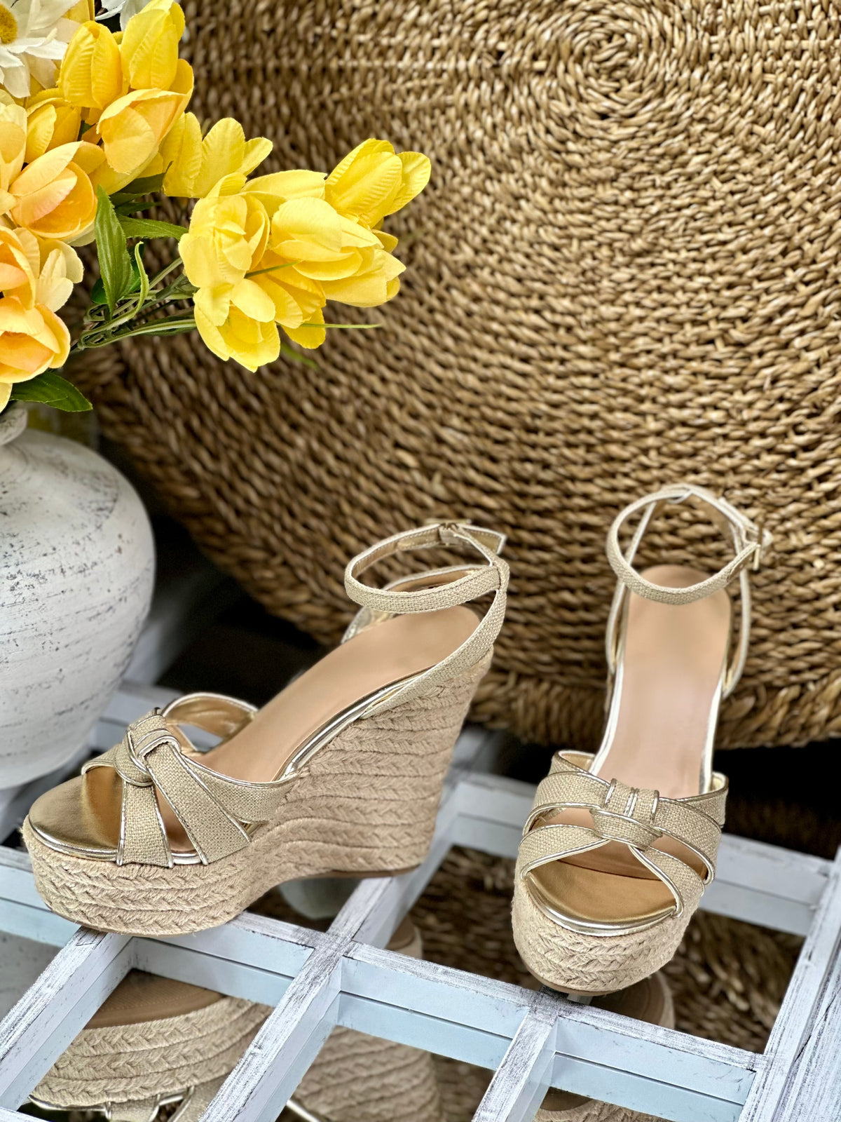 Skyrise Knot Platform Espadrille Wedges