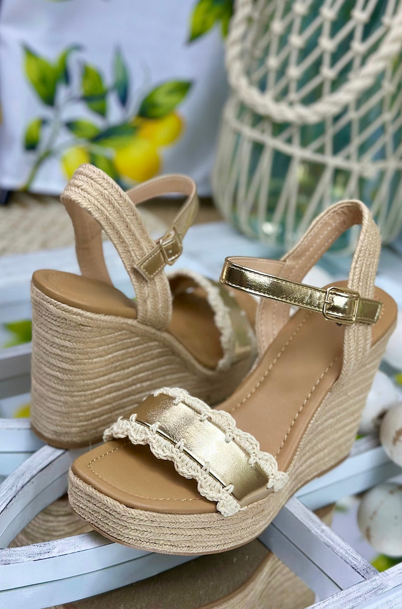 Coastal Crochet Platform Wedge