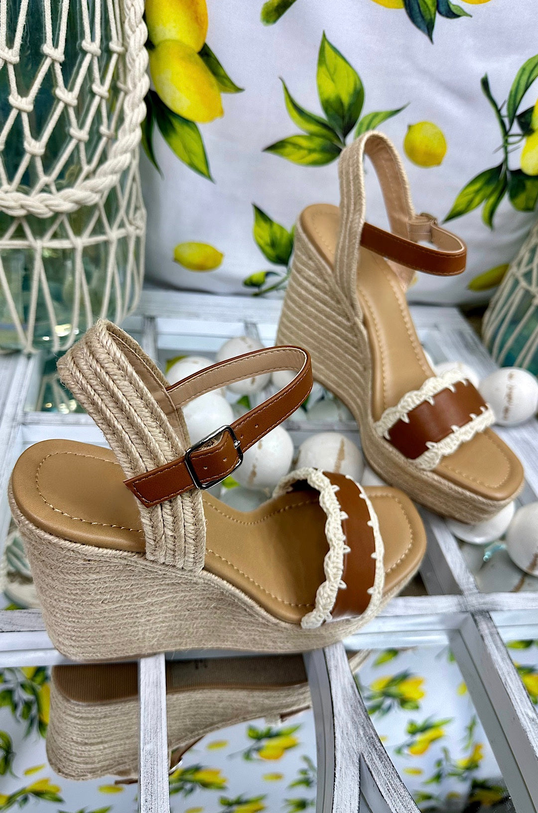 Coastal Crochet Platform Wedge