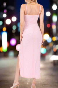 Midi Pearl Slit Dress