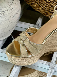 Skyrise Knot Platform Espadrille Wedges