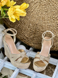 Skyrise Knot Platform Espadrille Wedges