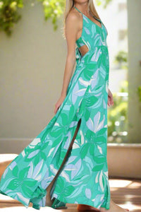 Vacay Awaist Cut Out Maxi Dress,