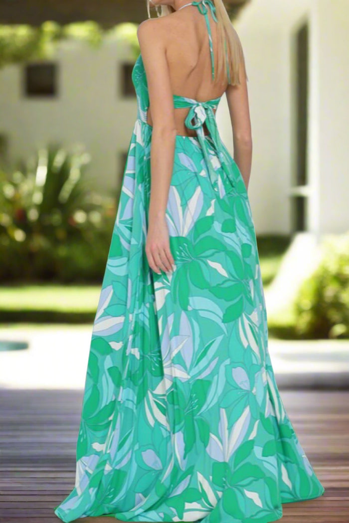 Vacay Awaist Cut Out Maxi Dress,