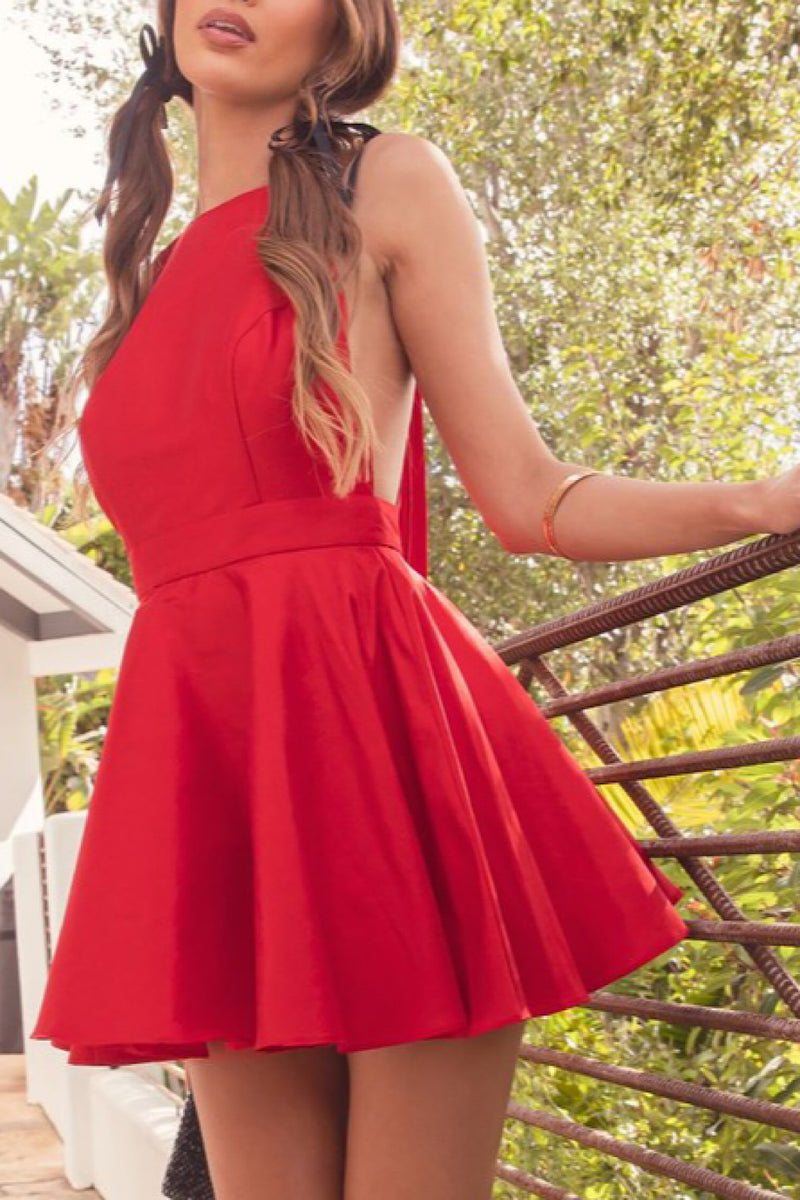 Ribbon Bow Halter Dress