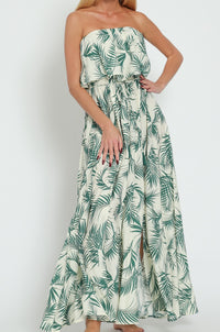 Tahiti Palm Print Maxi Dress