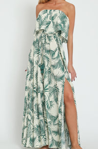 Tahiti Palm Print Maxi Dress