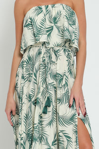 Tahiti Palm Print Maxi Dress