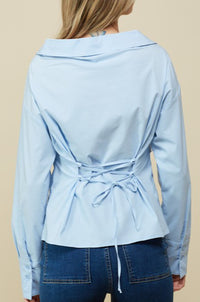 Front Twist Collar Blouse