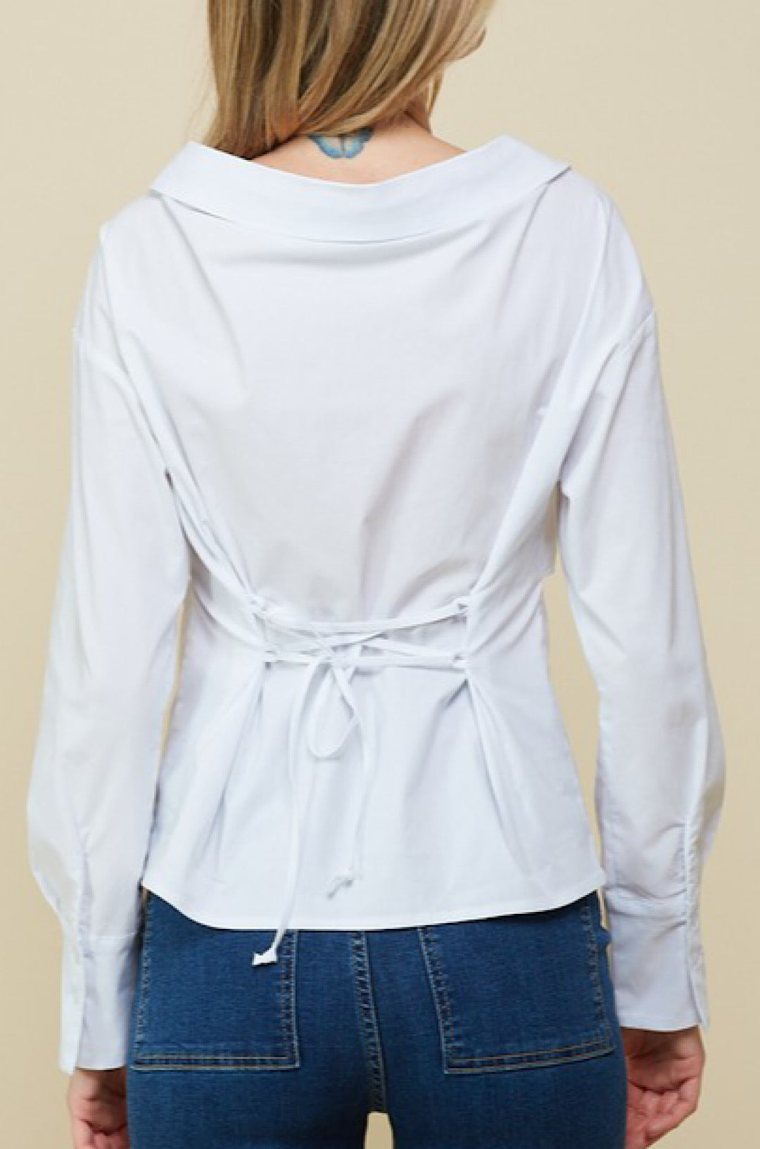 Front Twist Collar Blouse