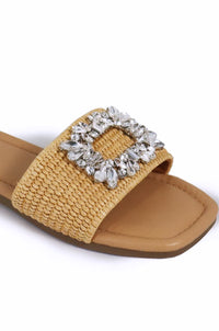 Elba Raffia Slip On Sandals