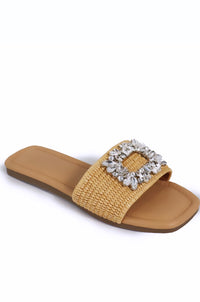 Elba Raffia Slip On Sandals