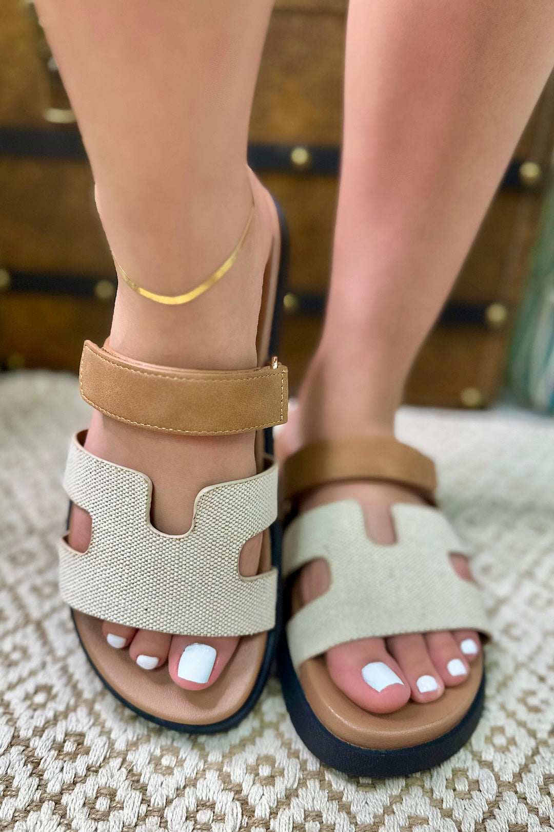 Annie Velcro Slip On Sandals