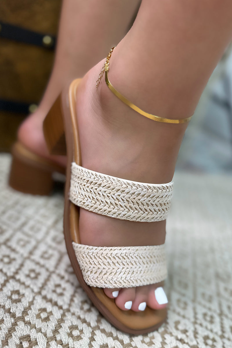 Raffia Double Band Sandals