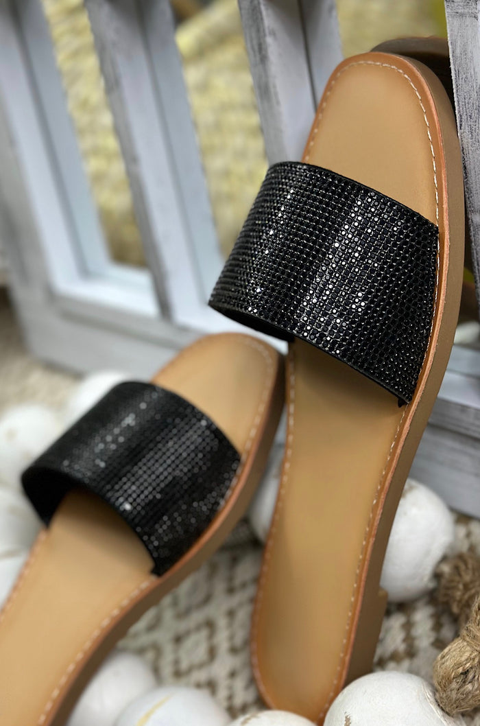 Emie Rhinestone Slip On Sandals