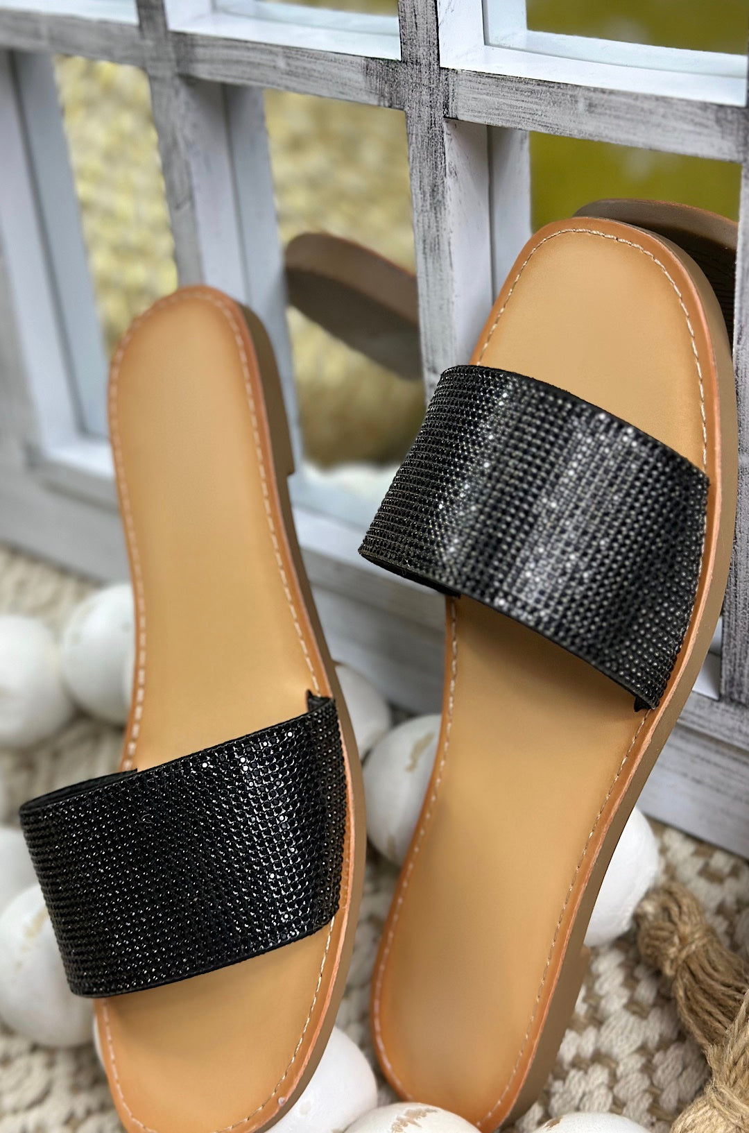 Emie Rhinestone Slip On Sandals