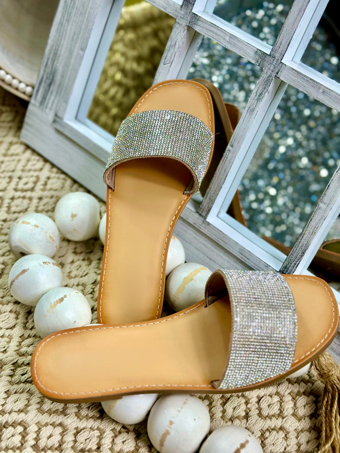 Emie Rhinestone Slip On Sandals