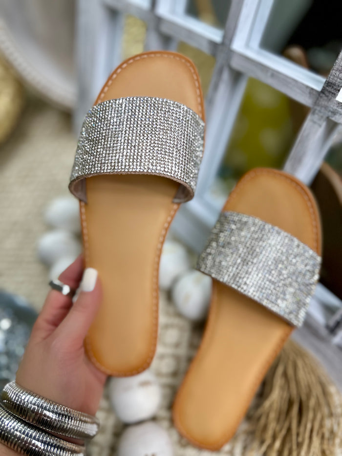 Emie Rhinestone Slip On Sandals