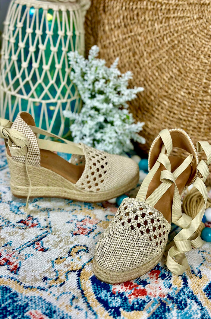 Capri Lace Up Espadrille Wedge