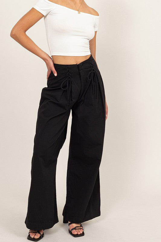 Lace  Up Pants