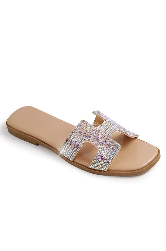 Rhinestone Slip On Sandals