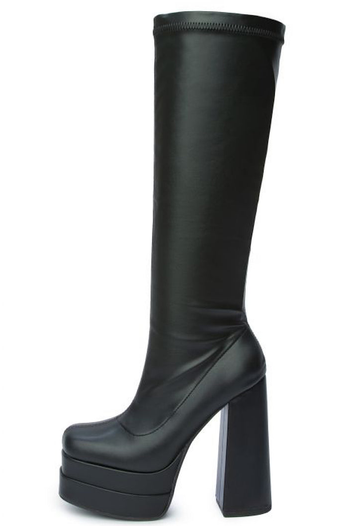 Platform Square Heel Boots